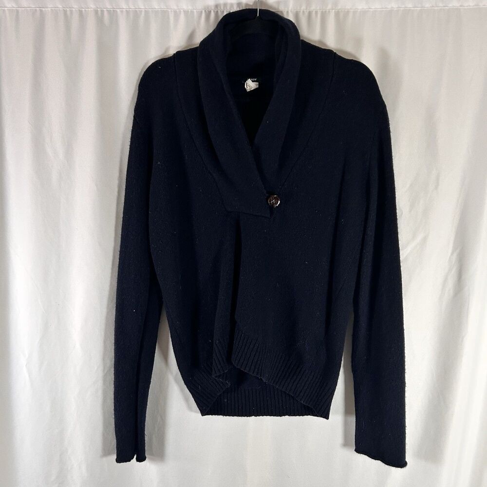 J. Crew Wool Cashmere Blend Sweater Women's Large Black Knit Pullover